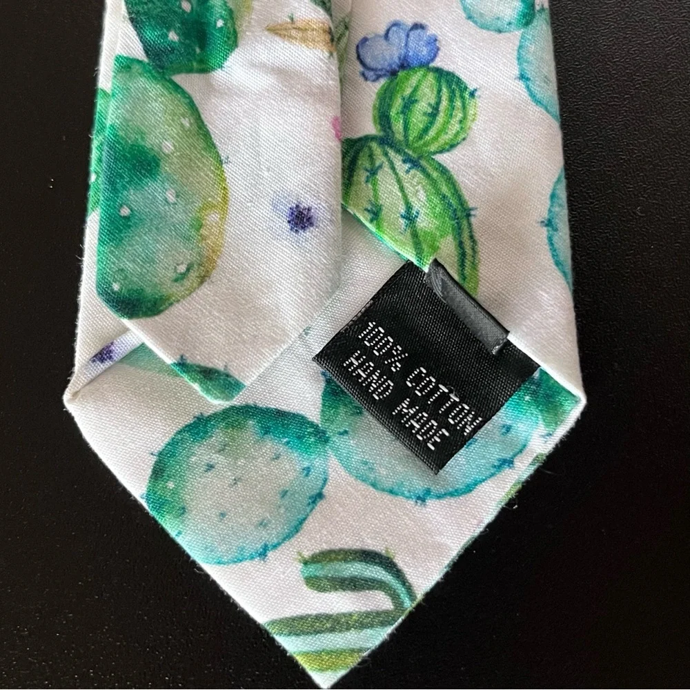 Littlest Prince Kids Cactus Print Zipper Adjustable Tie - Green,